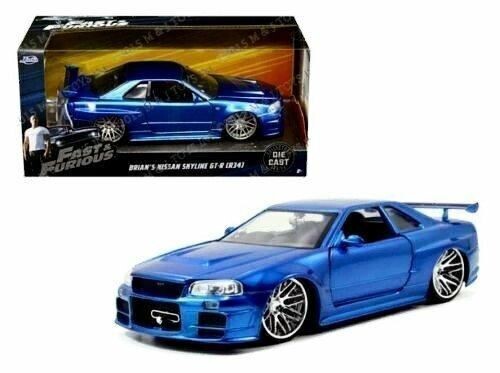 Jada Toys 1:24 Fast & Furious Brian's 2002 Nissan Skyline GT-R R34 β Die-Cast