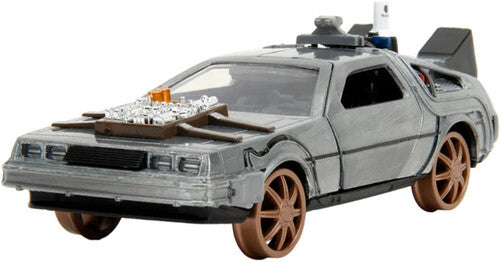 Jada Toys 1:32 Back to the Future Time Machine (Railroad Wheels) Die-Cast Model