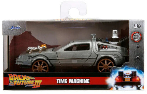 Jada Toys 1:32 Back to the Future Time Machine (Railroad Wheels) Die-Cast Model