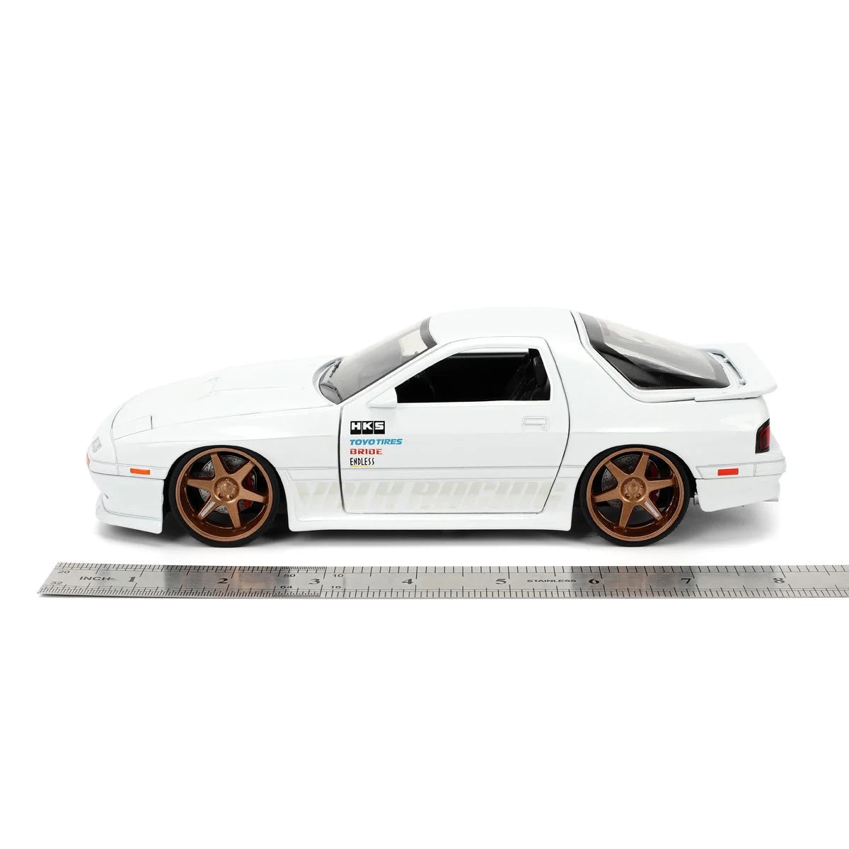 JDM Tuners 1985 Mazda RX-7 FC Volk Racing White 1:24 Scale Die-Cast Metal Vehicle
