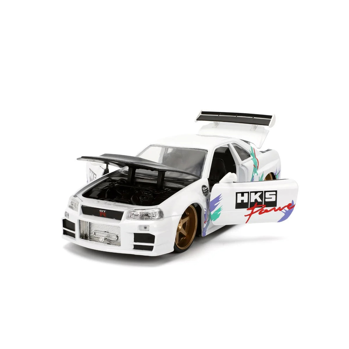 JDM Tuners 2002 Nissan Skyline GT-R R34 Glossy White 1:24 Scale Die-Cast Metal Vehicle