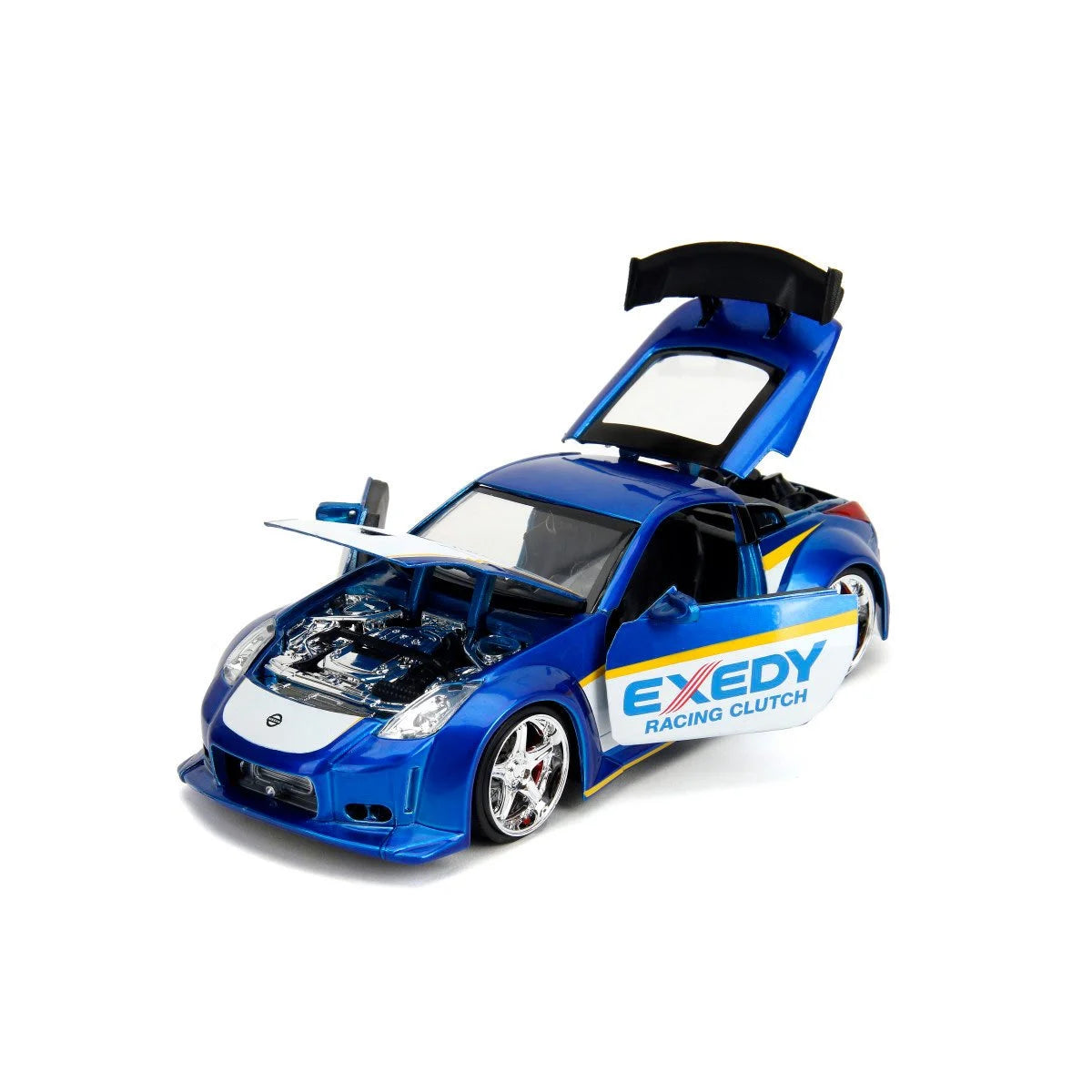 JDM Tuners 2003 Nissan 350Z Exedy - 1:24 Scale Die-Cast Model Car (Candy Blue)