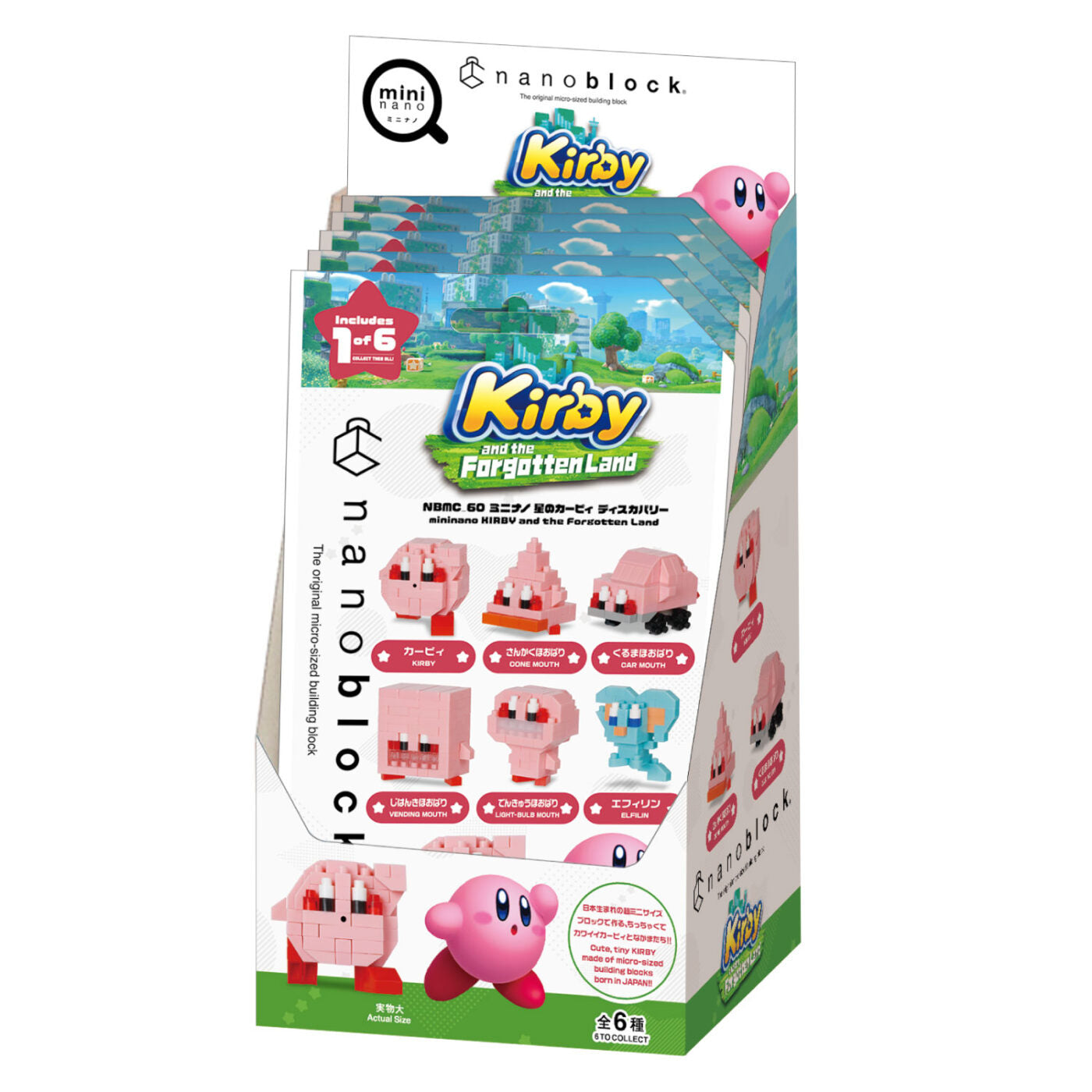 Kirby and the Forgotten Land Nanoblock Mininano Blind Box Case (6) – Collectible